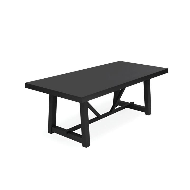 Alpine Furniture Raquel 84"W Rectangular Dining Table in Black