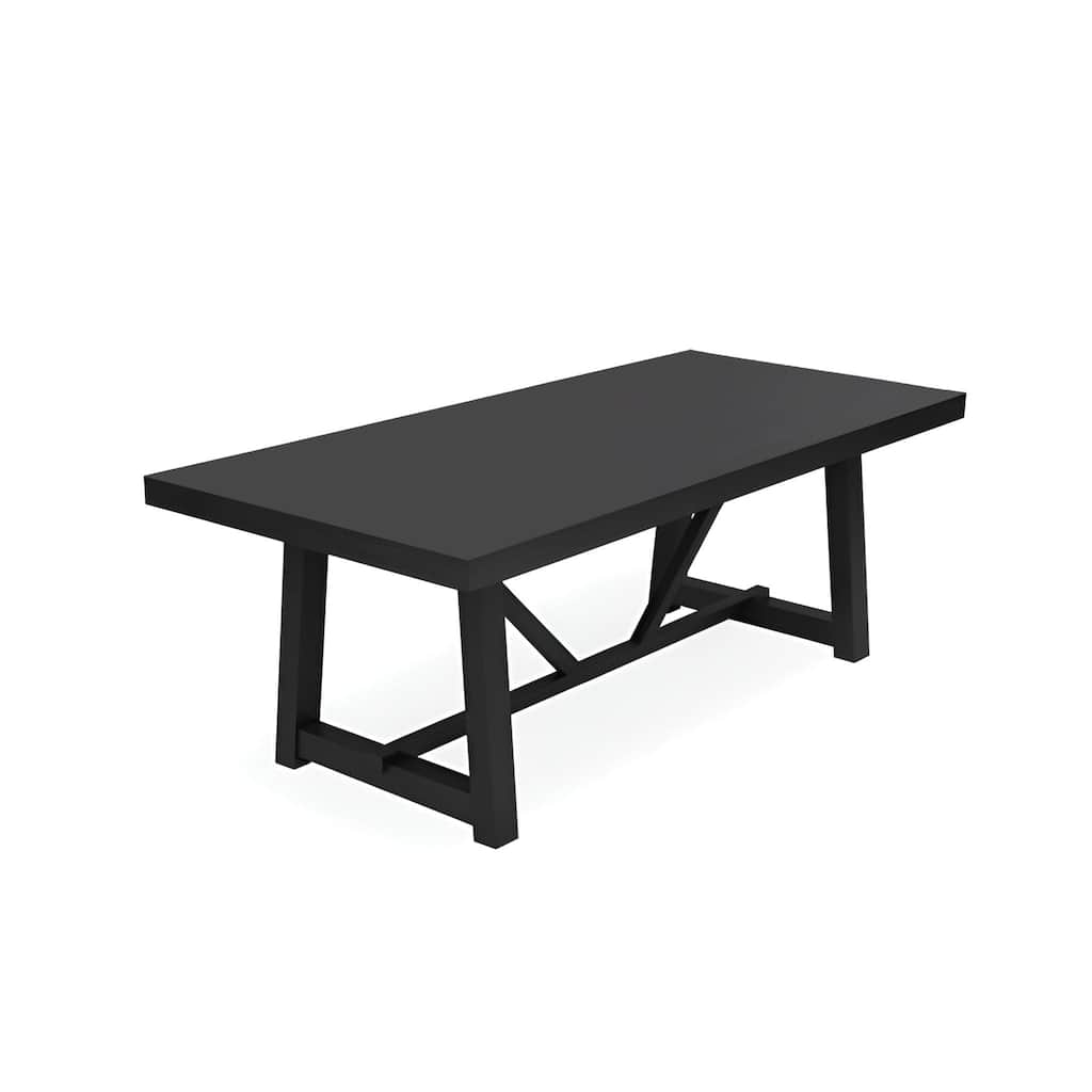 Alpine Furniture Raquel 84"W Rectangular Dining Table in Black