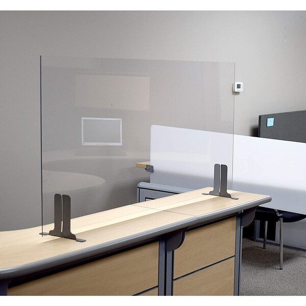 Office Accents Commercial Grade Antimicrobial Desk, Table, Countertop Clear Sneeze Guard Protection Shield - 30"W x 24"H, 8 Pack