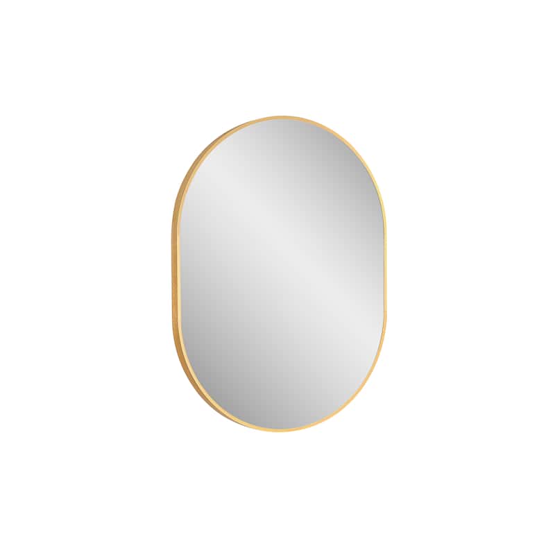Vera 24 in. x 32 in. Modern Oval Framed Vanity Mirror - Gold