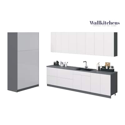 Kitchen Oasis Collection White Gloss Color Base Size 10Ft Wide - 123x50