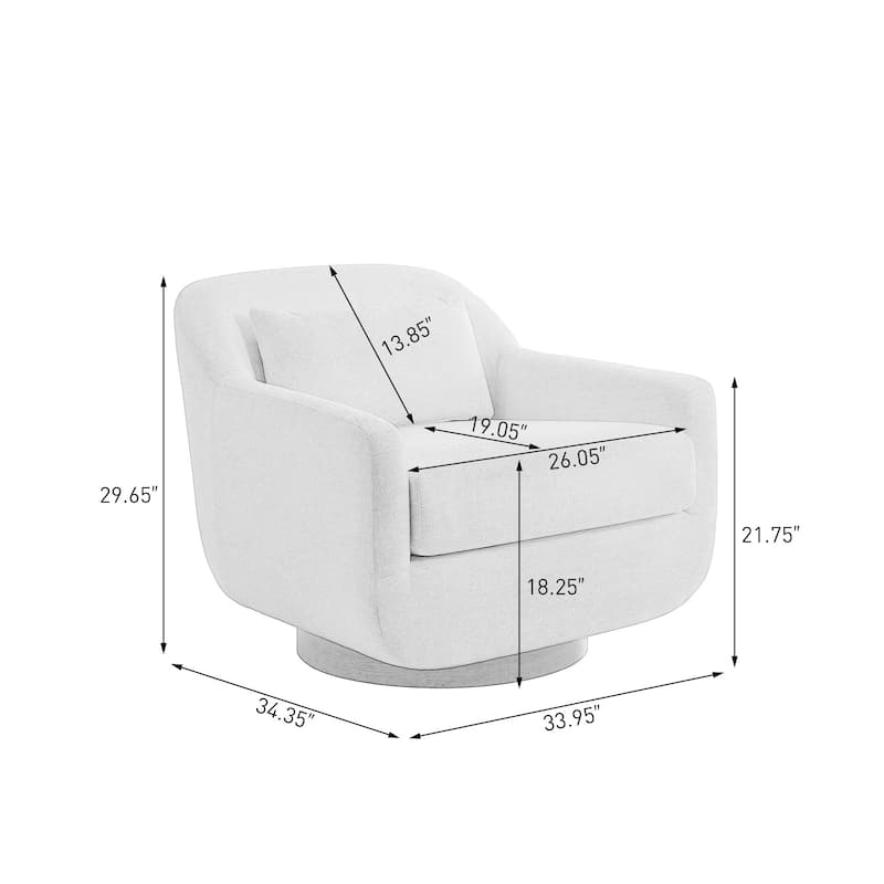 Modern Chenille 360-Degree Swivel Chair Accent Chair