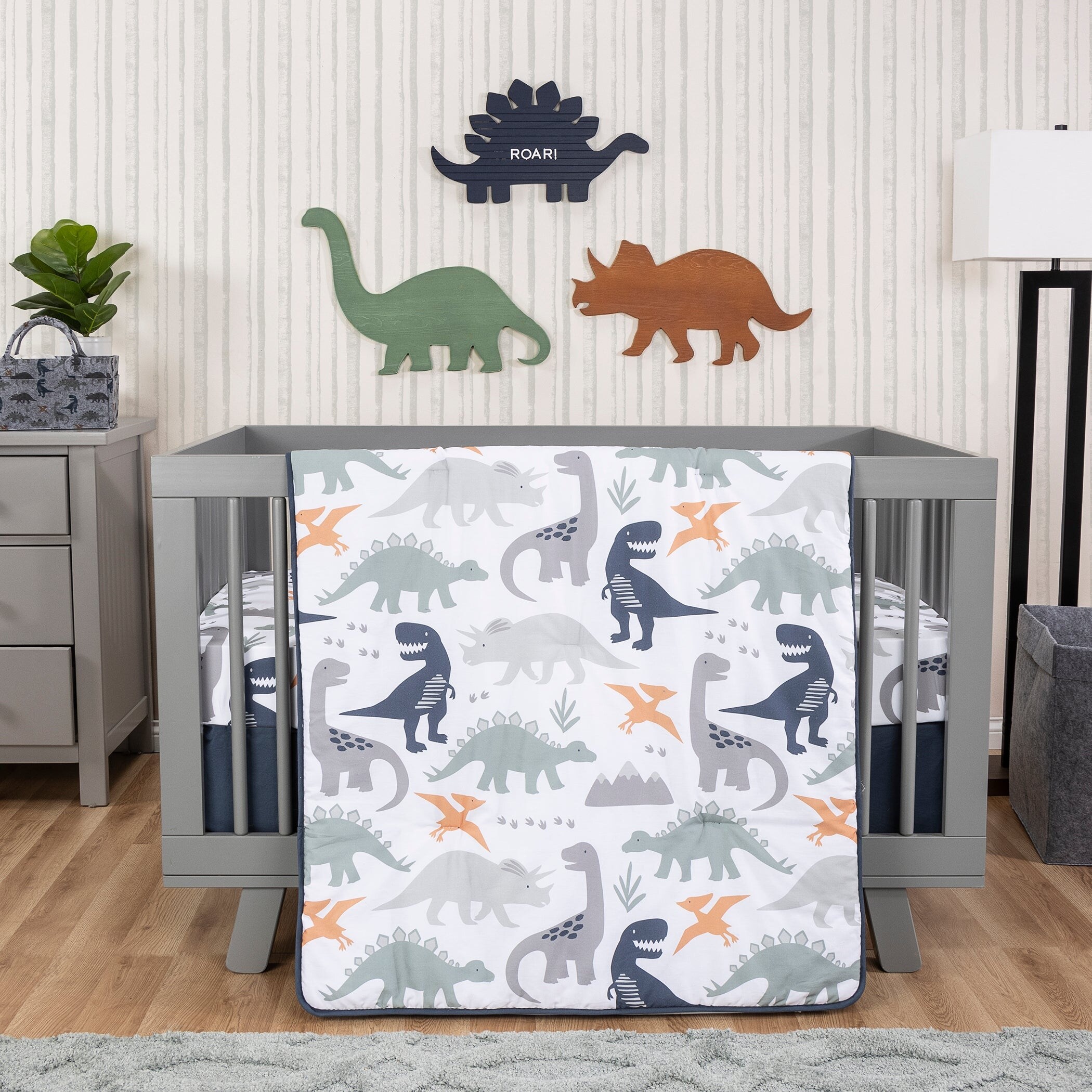 Prehistoric Dino s 3 Piece Crib Bedding Set Bed Bath Beyond