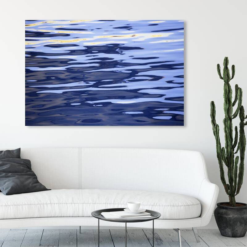 Wynwood Studio Nautical and Coastal David Fleetham - Sunset Reflections Blue and Nautical & Coastal Wall Art Canvas Print - 36 x 54