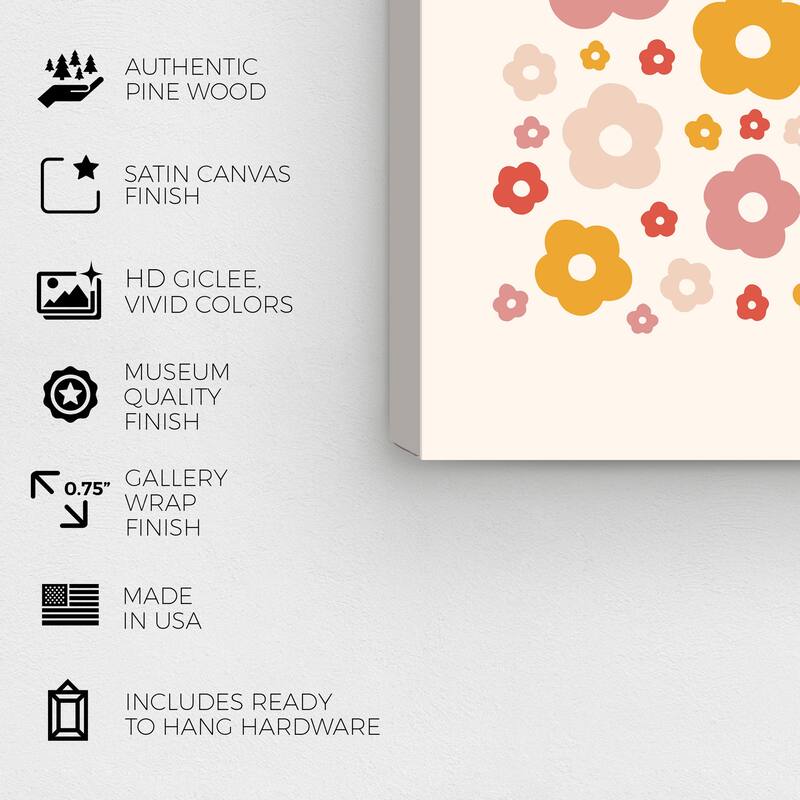 Wynwood Studio Canvas Floral and Botanical Little flowers White and Ivory Modern & Contemporary Wall Art Canvas Print
