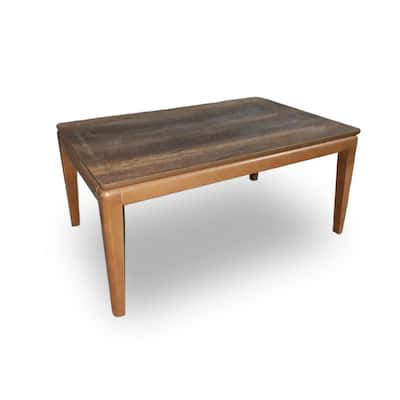 Nail Wooden Coffee Table, Wooden Top - 39" x 25"