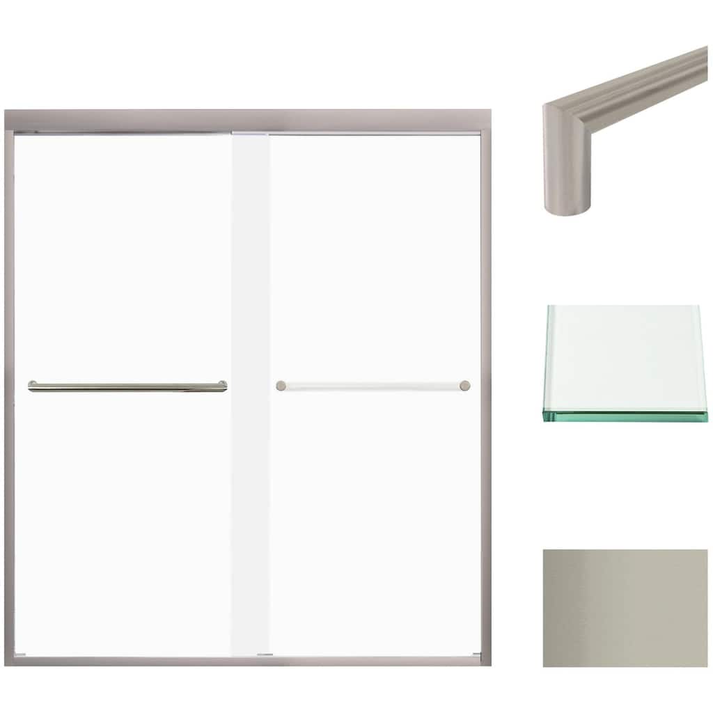 Transolid FBPT607008F-T 70" High x 59" Wide Bypass Frameless Shower