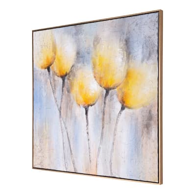 Sunny Blooms, Framed Hand Painted Canvas