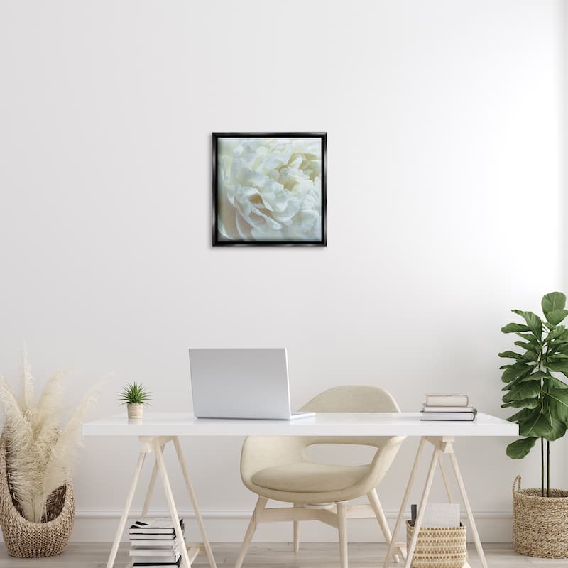 Stupell Elegant White Petals Framed Floater Canvas Wall Art Design By David Pollard