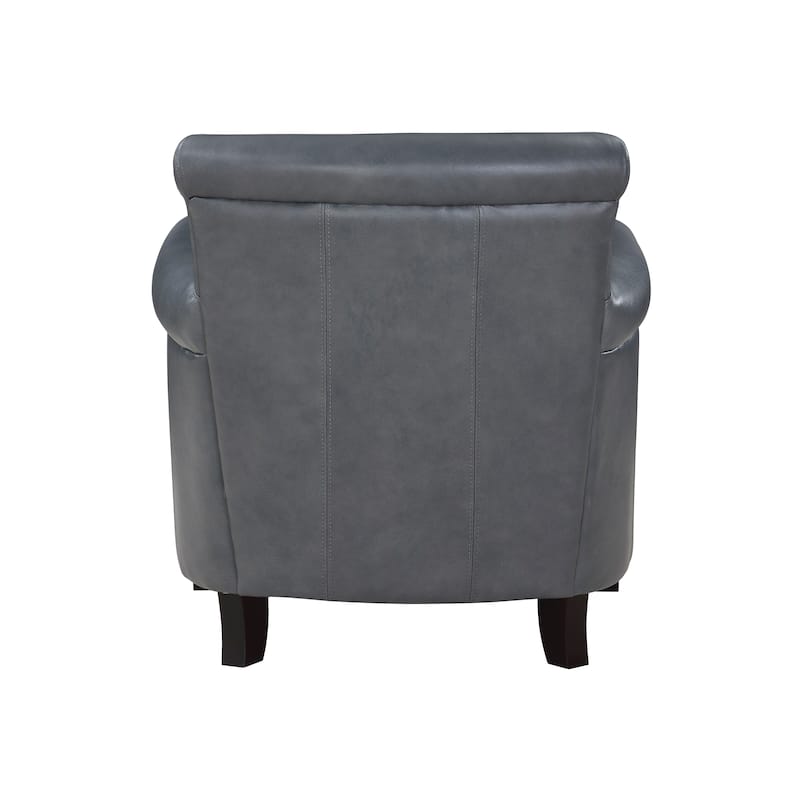 Raya Leather Upholstered Arm Accent Chair