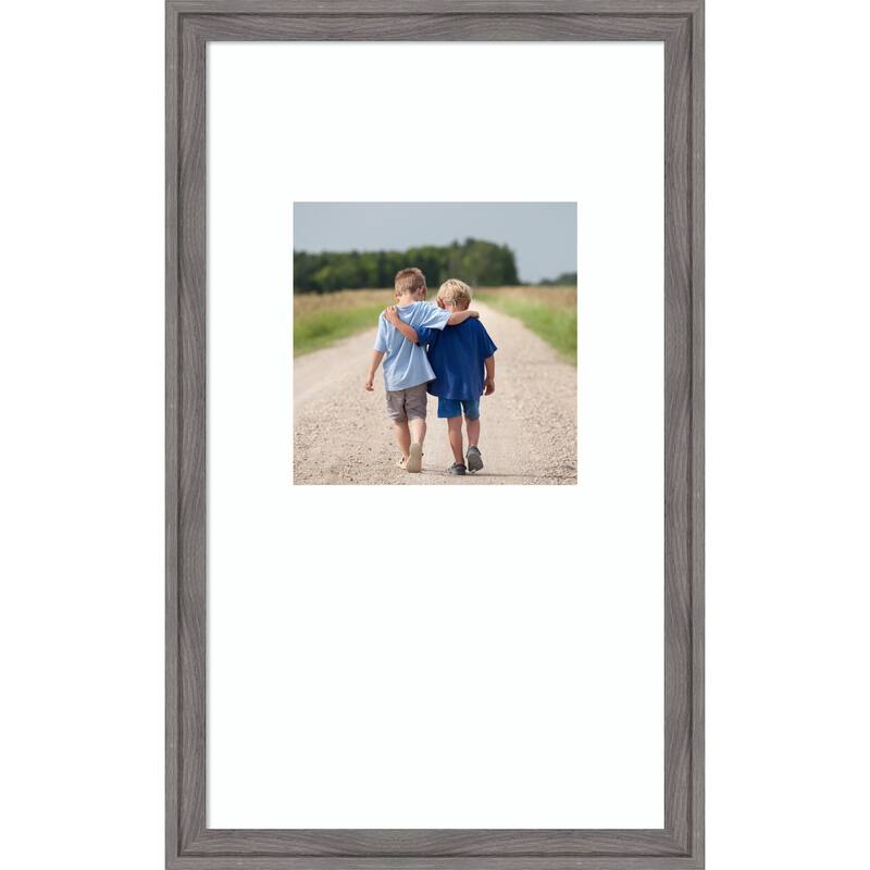 Florence Gold Framed Picture Frame, Photo Frame - 13x22 Matted White 8x8 - Florence Grey