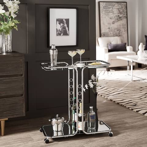 Rosewood Chrome Finish Bar Cart by iNSPIRE Q Bold