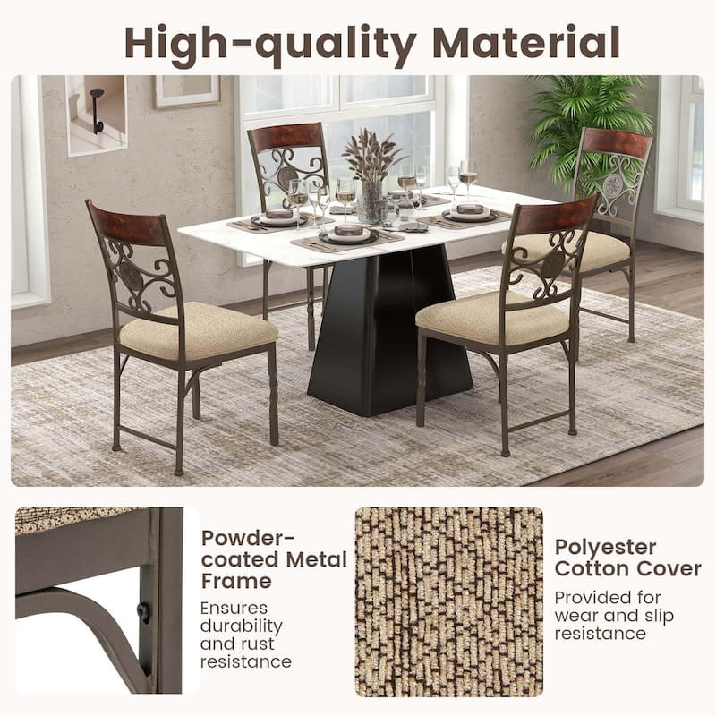 Costway Set of 2/4 Dining Room Chairs Armless Kitchen Chairs Set with