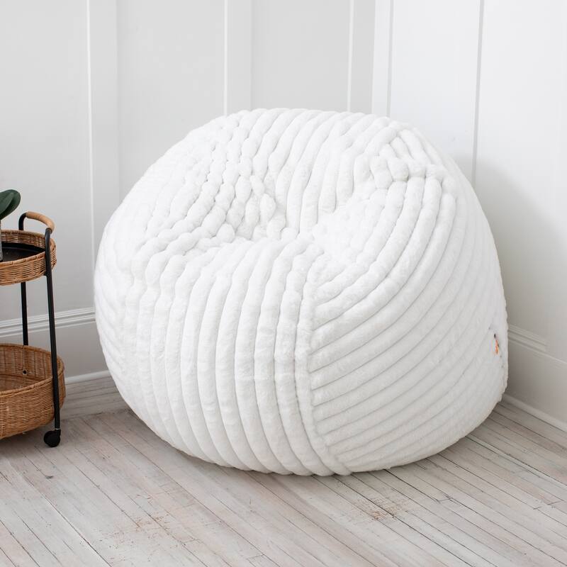 Jaxx Saxx 5 Foot Large Bean Bag Chair w/ Removable Cover for Adults, Mondo Fur
