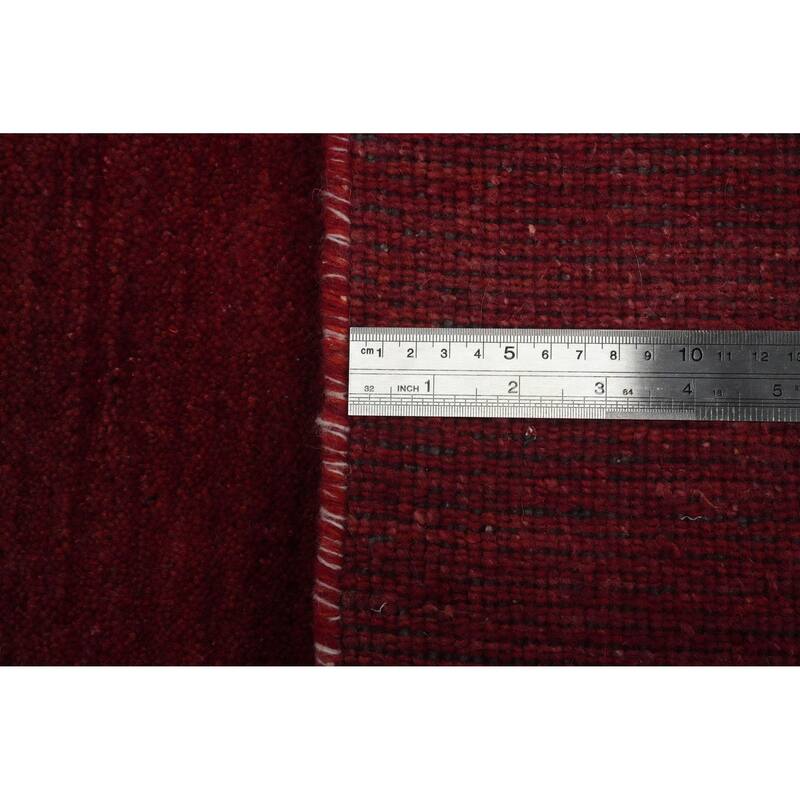Hand Knotted Oriental 100% Wool Carpet Tribal Tribal Red Gabbeh Area Rug - 11' 3'' X 8' 2''