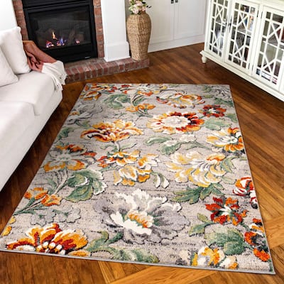 Simply Southern Cottage Franklin Floral Distressed Indoor Area Rug