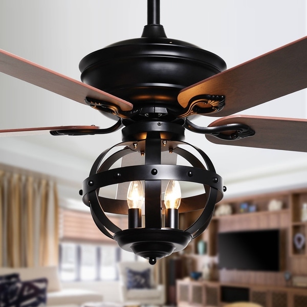 Shop Industrial 52-in Wooden 5-Blade Ceiling Fan with ...