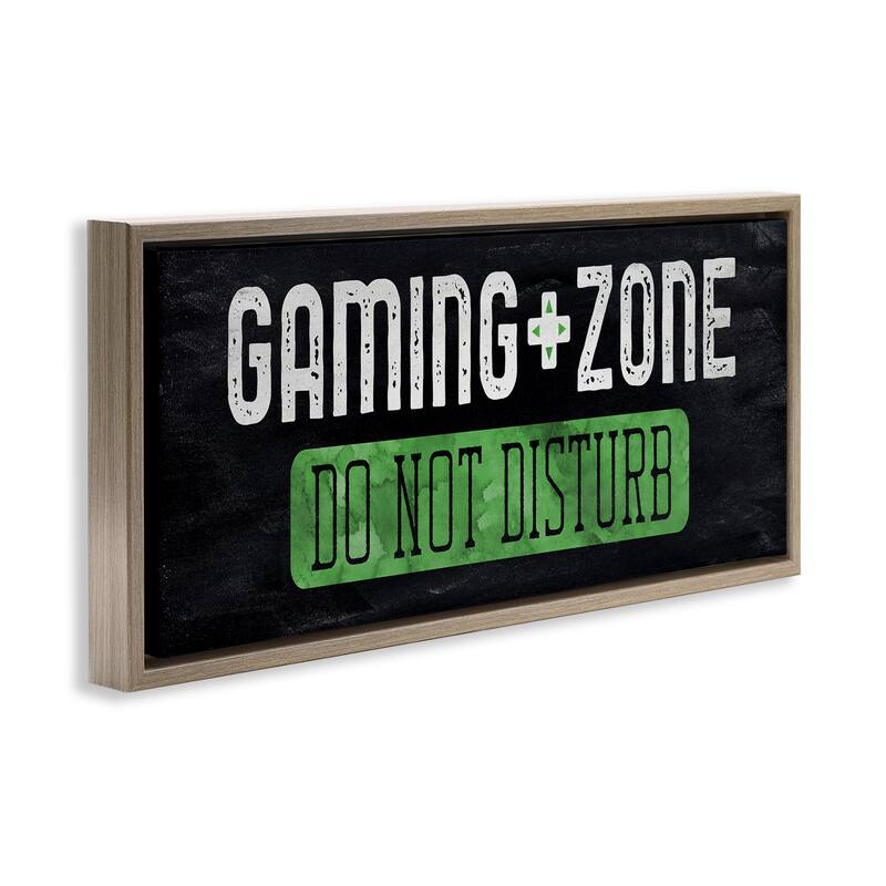 Stupell Do Not Disturb Gaming Zone Framed Floater Canvas Wall Art Design By CAD Designs