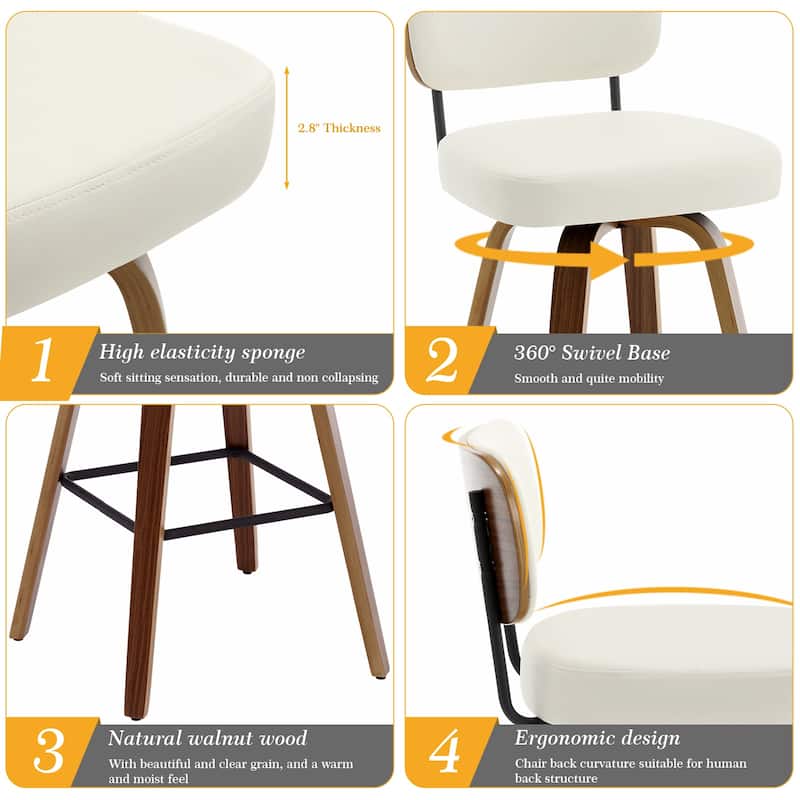 26"/29" Swivel Bar Stools/ Counter Stools with Bentwood Legs