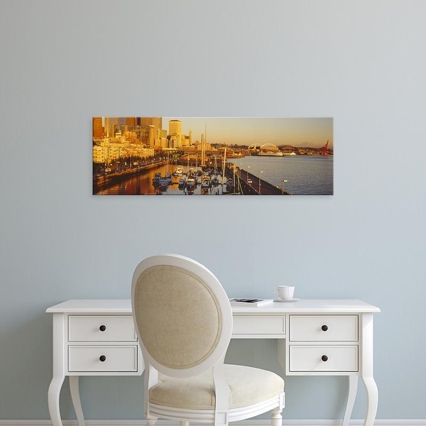 Easy Art Prints Panoramic Images's 'Elliott Bay, Bell Harbor Marina, Seattle, King County, Washington' Canvas Art