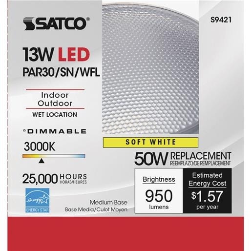 SATCO PRODUCTS INC. 13W Par30 Led 30K Sn S9421 Unit