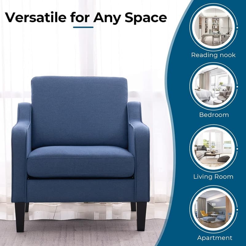 VINGLI Mid Century Modern Fabric Accent Chair