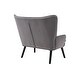 preview thumbnail 7 of 7, Modern High Back Accent Chair, Comfortable Fabric Padded Seat, Round Arms, Button Tufting, Wood Frame, Living Room Chair