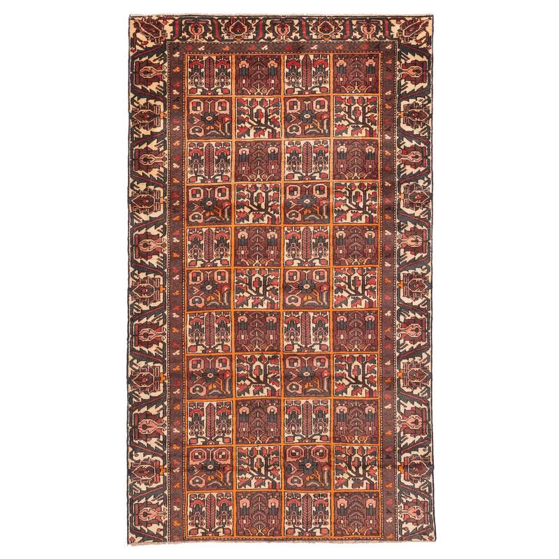 ECARPETGALLERY Hand-knotted Kayseri Vintage Dark Red Wool Rug - 5'1 x 9'1