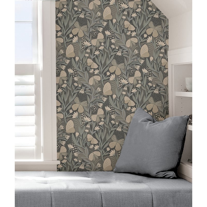 Pip & Lo Blue Grey Papillon Flutter Peel & Stick Wallpaper