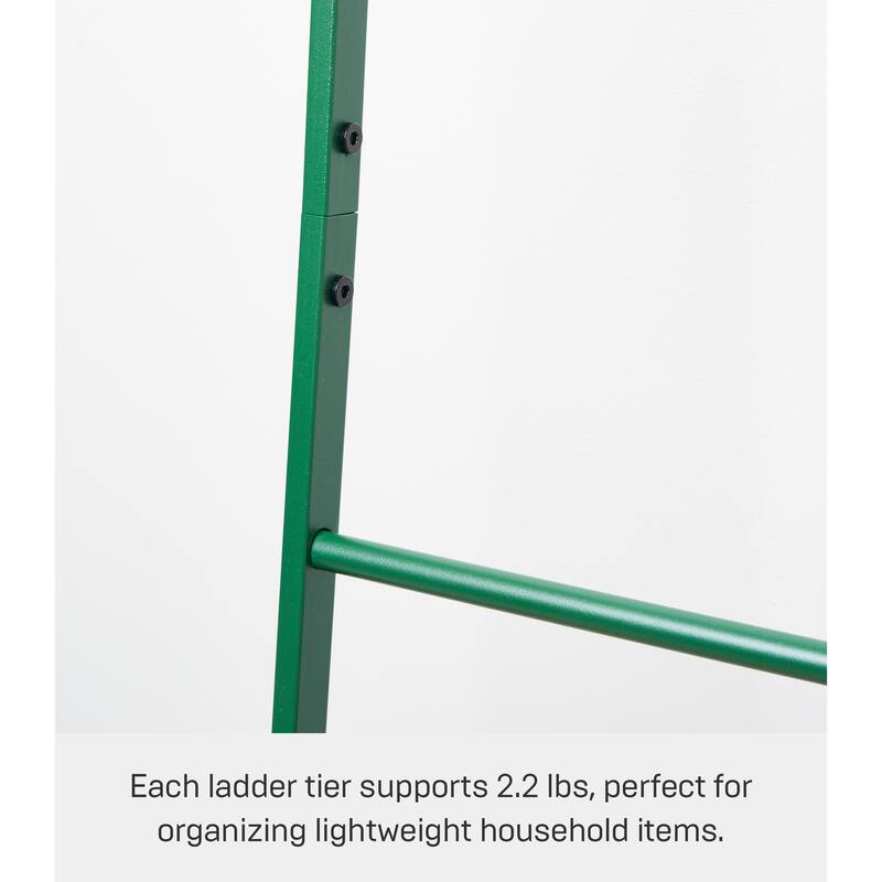 Yamazaki Home Leaning Storage Ladder - Two Styles, Steel, Ladder, Holds 13.2 lbs - L 9.45 x W 17.72 x H 62.99 inches