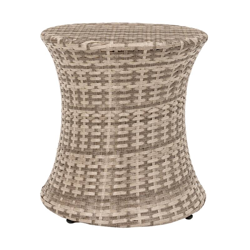 Outdoor Patio 20"Tall Round Wicker Accent Side Table