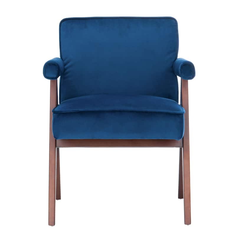 SAFAVIEH Suri Mid-Century Walnut Wood Arm Chair - 23.2" Wx 24" L x 29.9" H