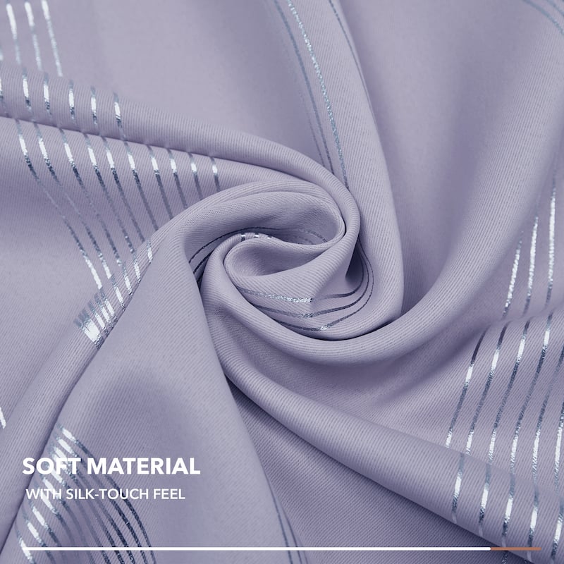 Deconovo Silver Wave 52 Width Curtain Panel Pair (2 Panel)