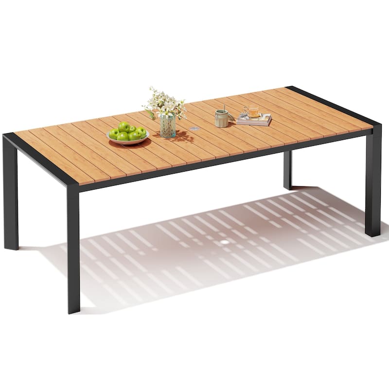 Outdoor Aluminum Patio Dining Table with Umbrella Hole