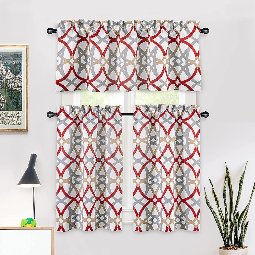 DriftAway Alexander Spiral Geo Trellis Pattern 3 Pieces Kitchen Set