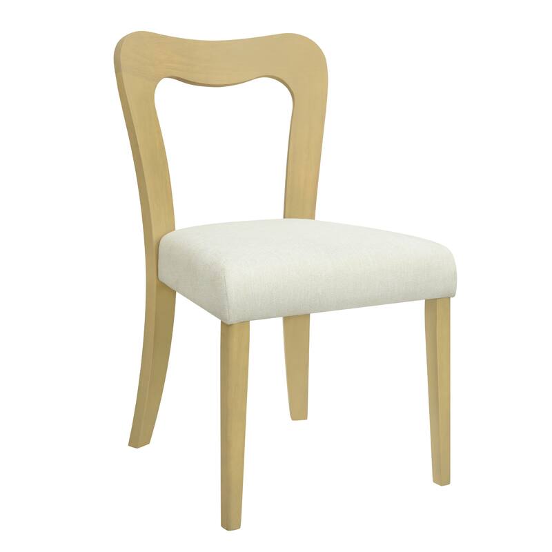 Roomfitters Upholstered Wooden Dining Chair Without Arm, Modern Accent Kitchen Chair Set of 2