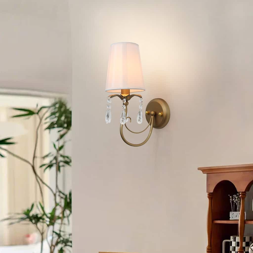 1-Light Gold Wall Sconces Bathroom Light Fixtures Vintage Wall Sconce