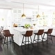 preview thumbnail 16 of 43, LUE BONA Faux Leather Bar Stools Counter Height Stools with Backs and Metal Legs (Set of 4)