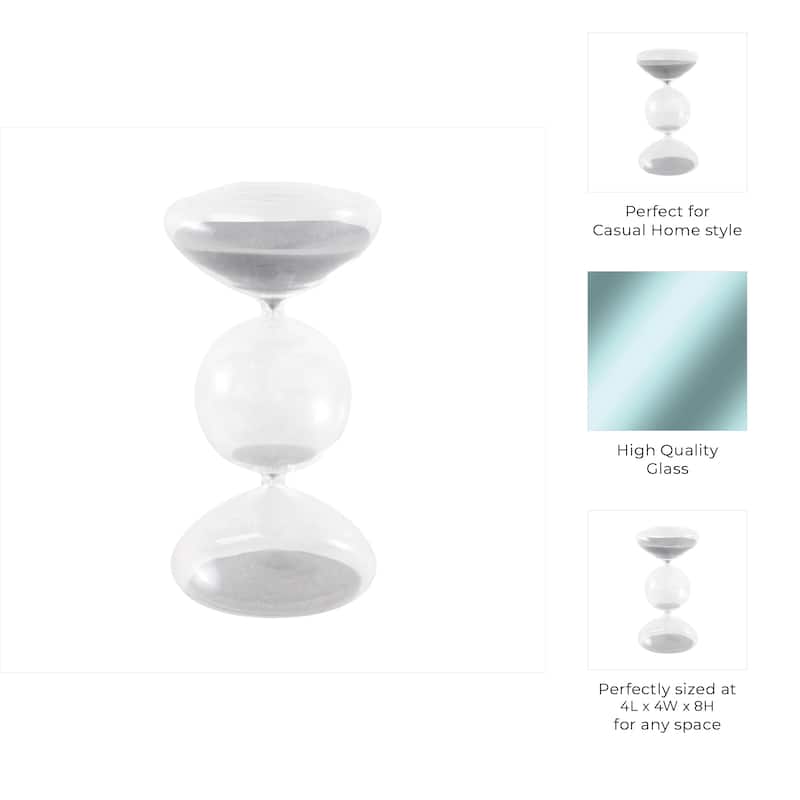 Glass Hourglass Timer Abstract Decorative Sculpture with Modern Design