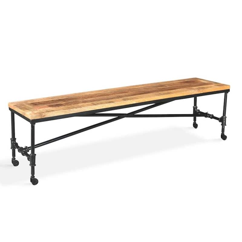 Industrial Reclaimed Wood Entryway Bench - 71"