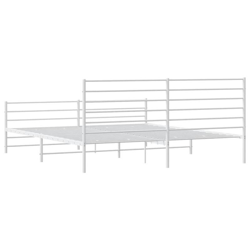 vidaXL Metal Bed Frame with Headboard, No Mattress
