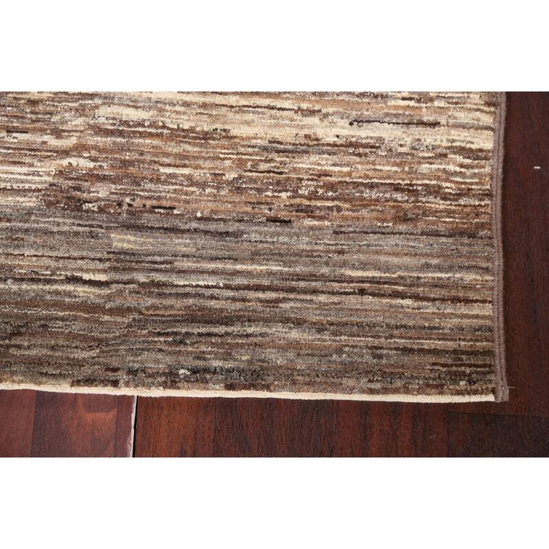 Modern Gabbeh Kashkoli Wool Runner Rug Hand-knotted Oriental Carpet - 2'10" x 9'9"