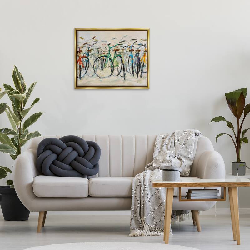 Stupell Group of Bicycles Framed Floater Canvas Wall Art Design By Dusza
