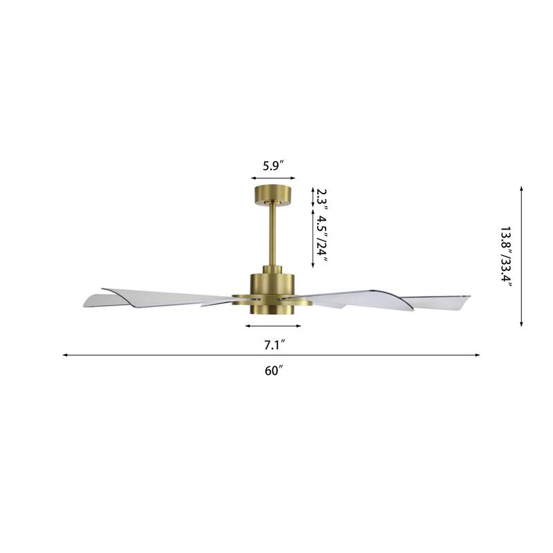 60 in. 6-Plywood Blades Indoor LED Ceiling Fan with Remote
