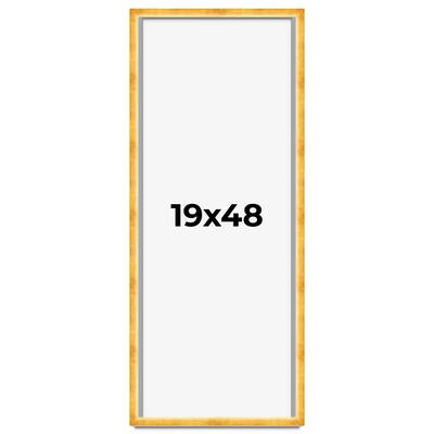19x48 Shadow Box Frame Gold | 1.625 Inches Deep Real Wood Traditional
