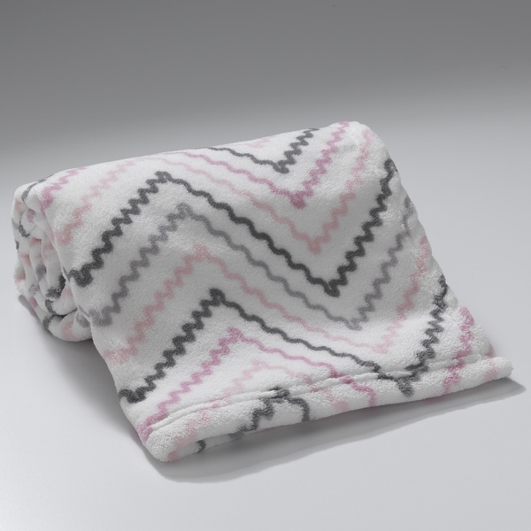 pink grey baby blanket