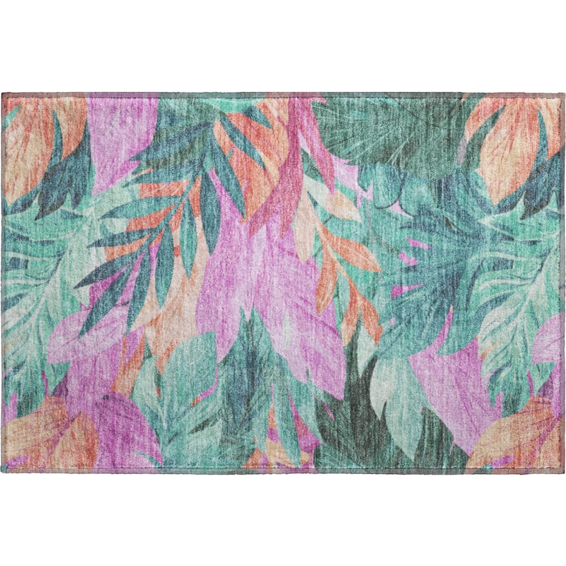 Premium Washable Super Soft Tropical Floral Mayfield Rug
