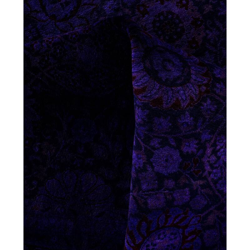 Overdyed One-of-a-Kind Hand-Knotted Area Rug - Purple - 9' 1" x 18' 1"