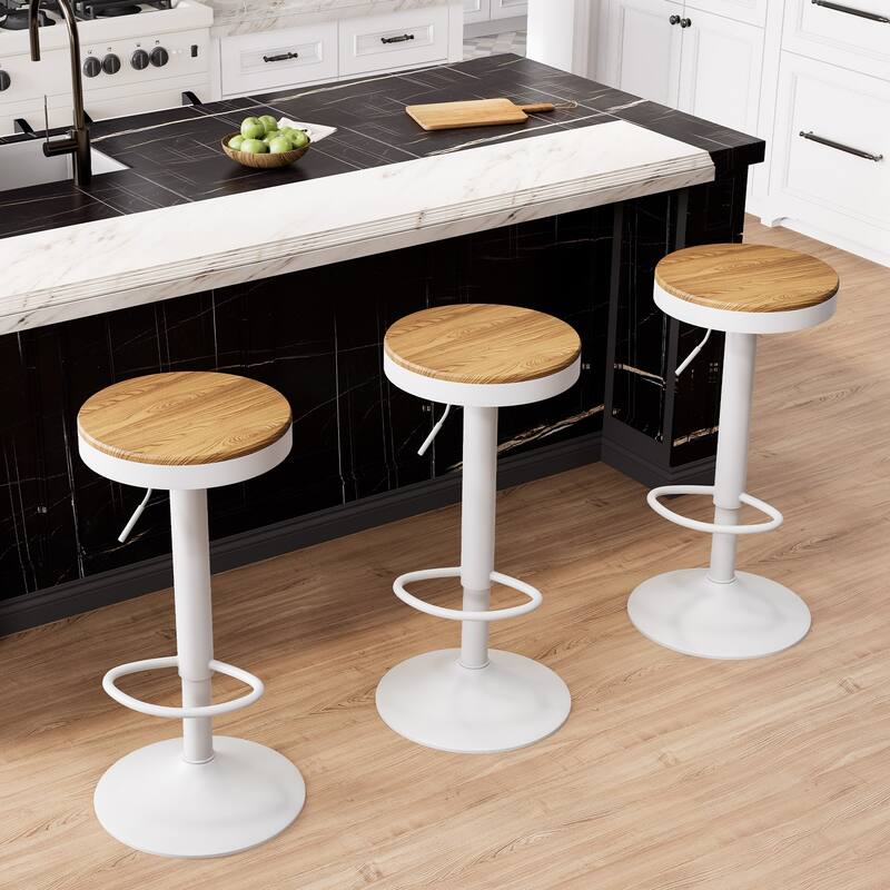 Bar Stools set of 2, Swivel Bar Chairs with Footrest for Kitchen Island