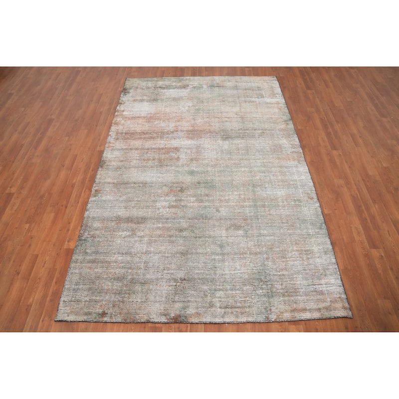Hand Knotted Oriental Viscose Silk Carpet Modern Abstract Multi-Colored Abstract Area Rug - 9' 1'' X 6' 0''